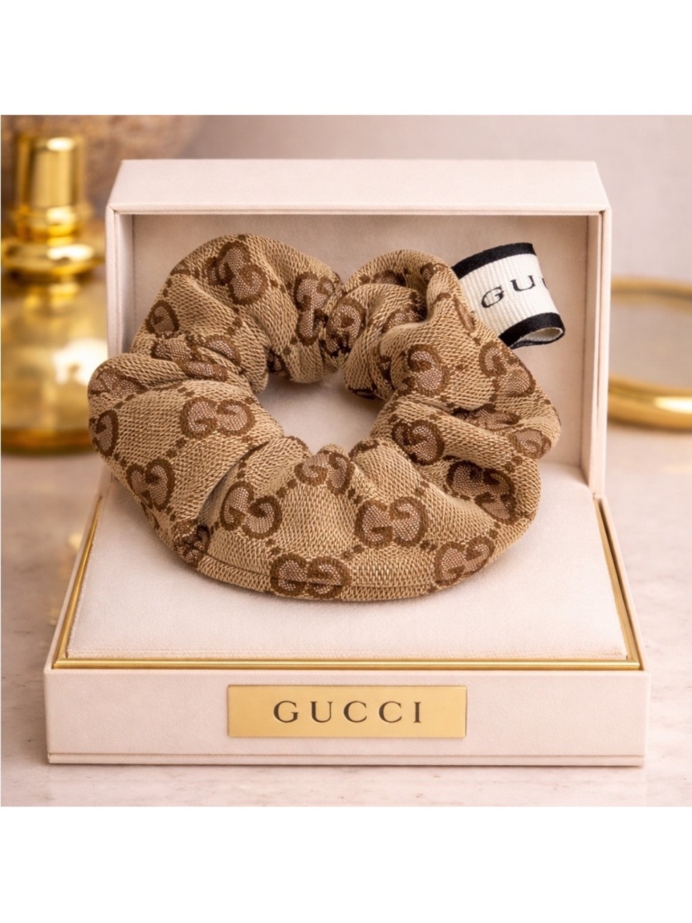 Gucci Tan GG Signature Scrunchie